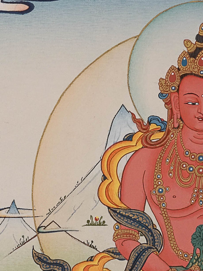 Amitayus Buddha Thangka - Handpainted Art