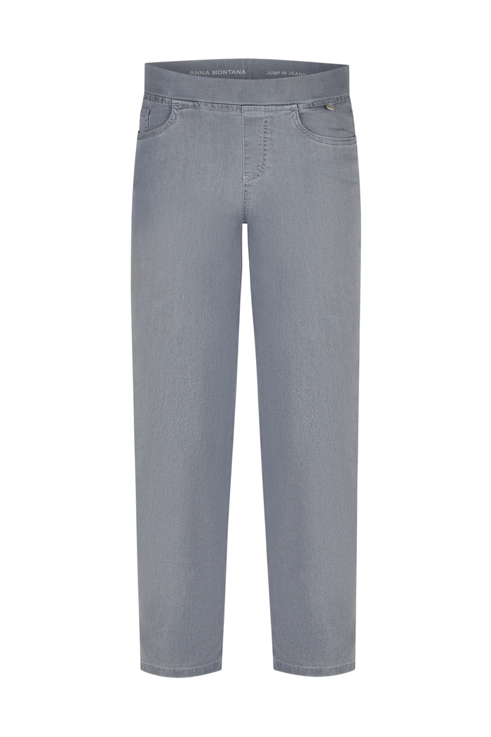 Anna Montana 1106 Jump In 7/8 Rom Jeans Silber in light grey by Anna Montana, shop Anna Montana at Dotique