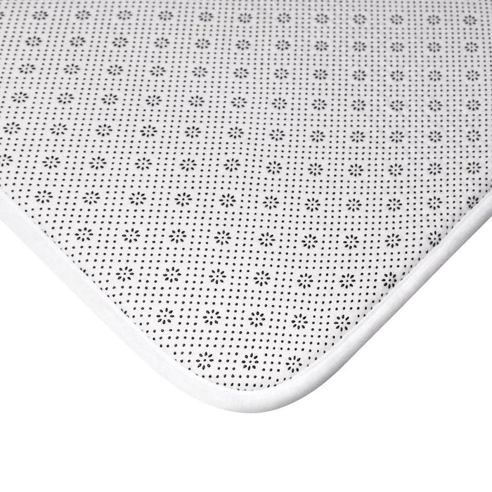 Aqua and Gray Palm Leaves Memory Foam Mat - MAT137