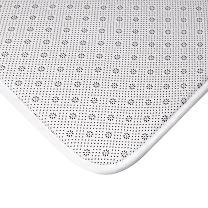 Aqua and Gray Palm Leaves Memory Foam Mat - MAT137