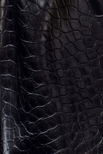 Atlas Faux Leather Crocodile Gloves - Black