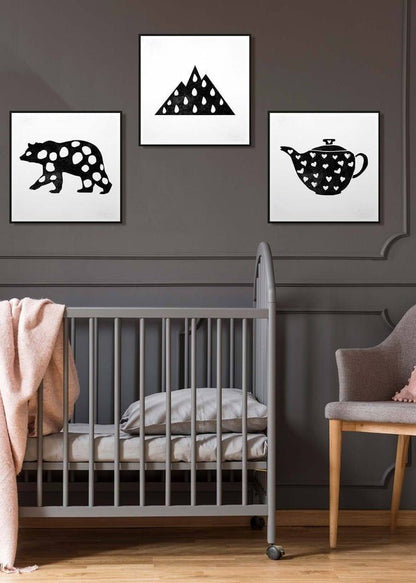 Bear Silhouette Polkadot Print