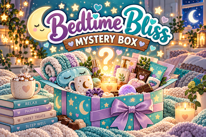 bedtime bliss mystery box with duvet size options and relaxation treats