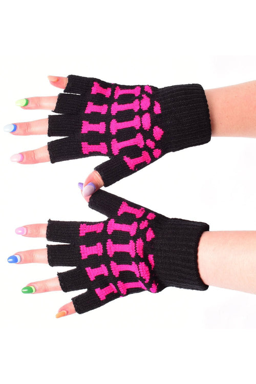BGS Fingerless Gloves [Black/Pink]