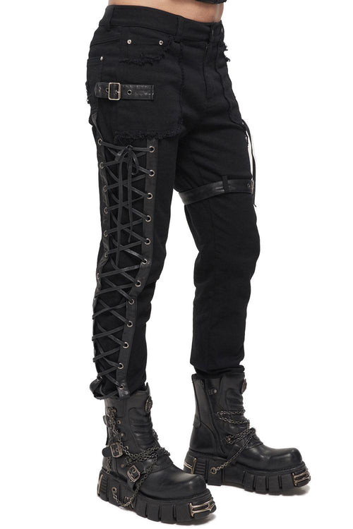 Born Villain Distressed Goth Pants