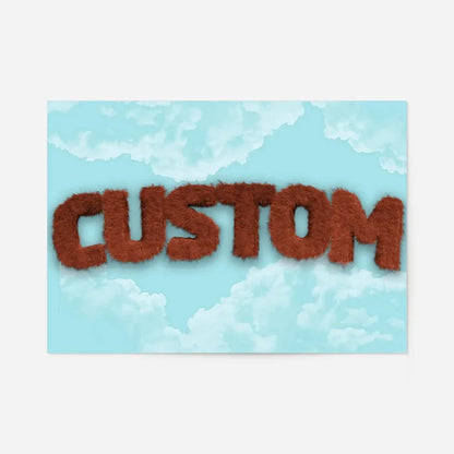 Brown Fur Style Blue Sky Personalised Name Print