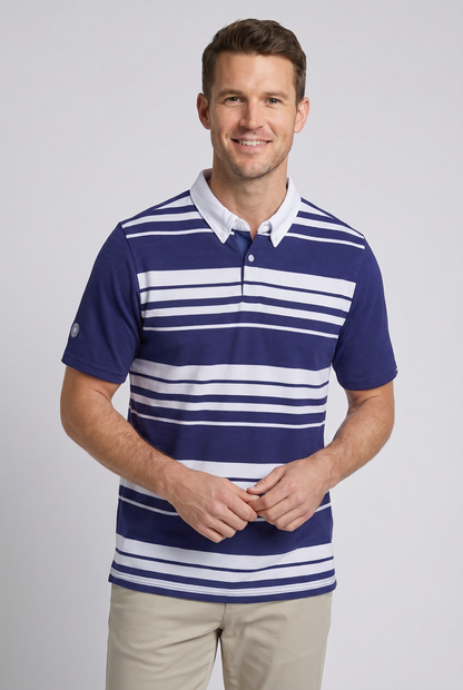 Buck |  Men's Striped Pique Polo