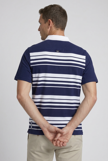 Buck |  Men's Striped Pique Polo
