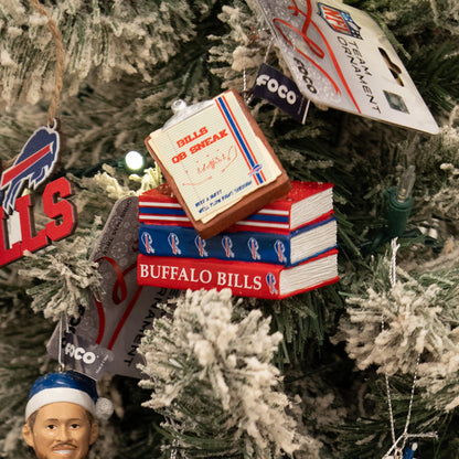 Buffalo Bills QB Sneak Clipboard & Book Stack Holiday Ornament