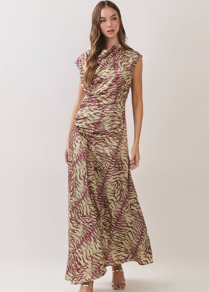 tcec fall zebra animal print maxi chic drape pretty follies wedding guest