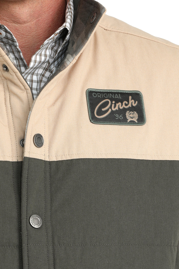 Cinch Men's Reversible Snap Vest in Olive