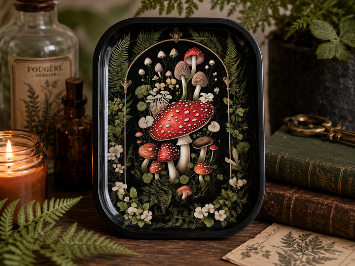 Curious Patterns - Mushroom Forest Metal Tray