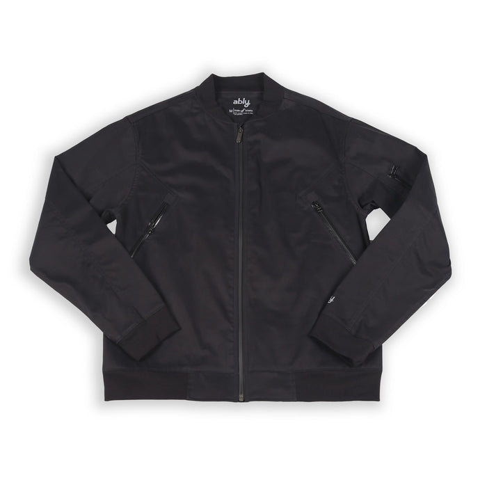 Cyan | Men's Zippered Cotton Bomber With Lining