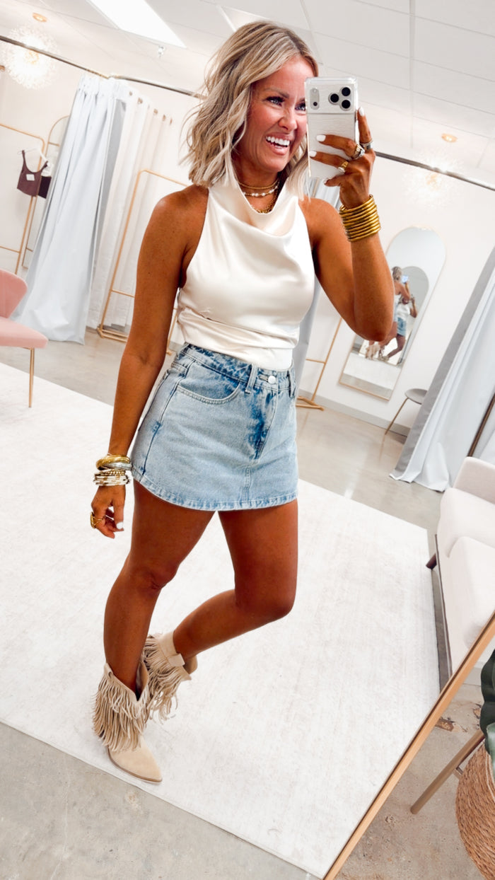 Dallas Denim Skort
