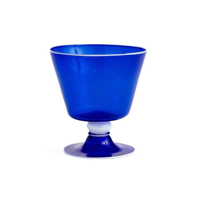 Elegante Water Glass In Cobalt Blue With White Rim Eleish Van Breems Home