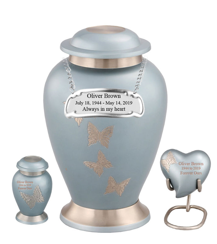 Flora Series - Blue Butterfly Cremation Urn - IUET110FH