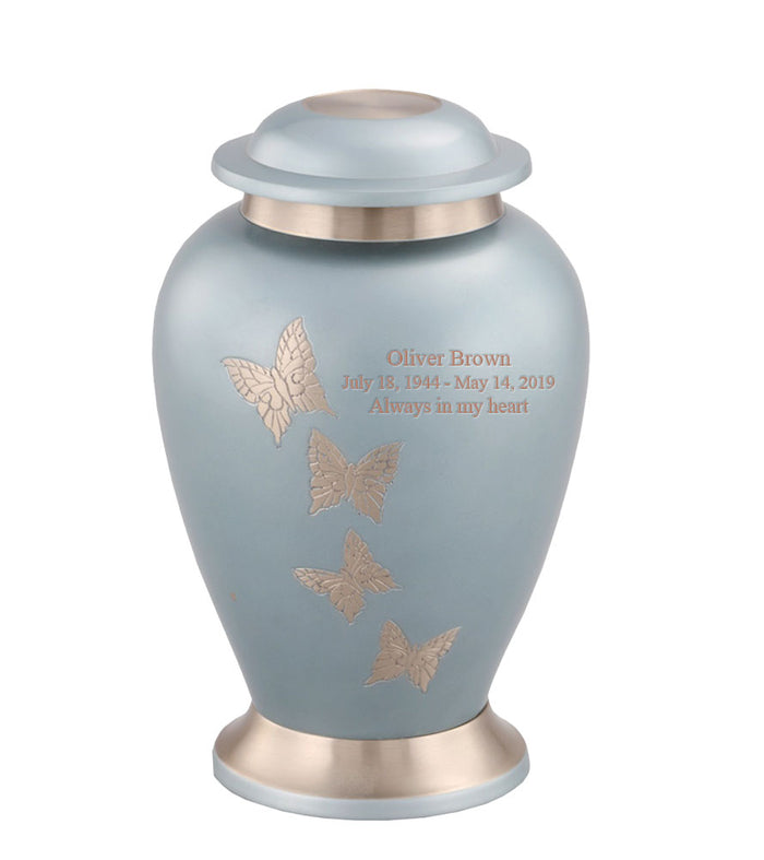 Flora Series - Blue Butterfly Cremation Urn - IUET110FH