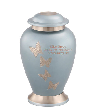 Flora Series - Blue Butterfly Cremation Urn - IUET110FH