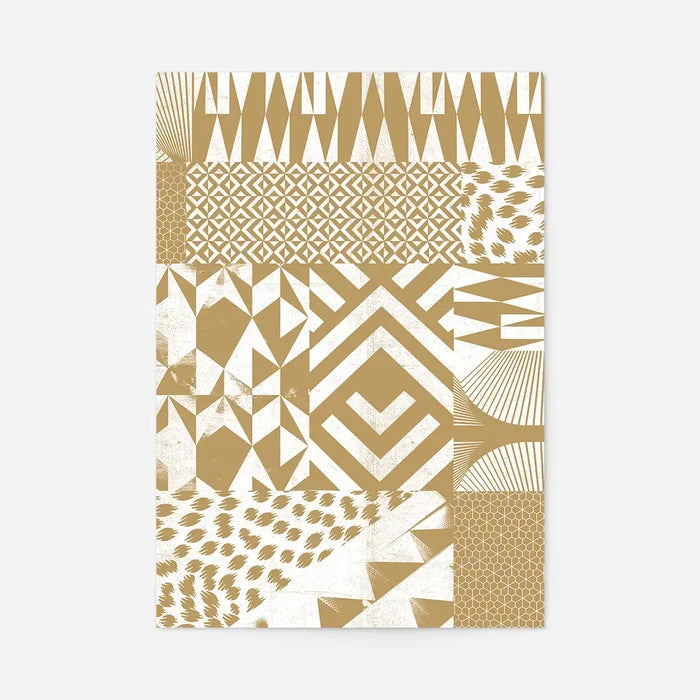 Geometric Segments Gold Print