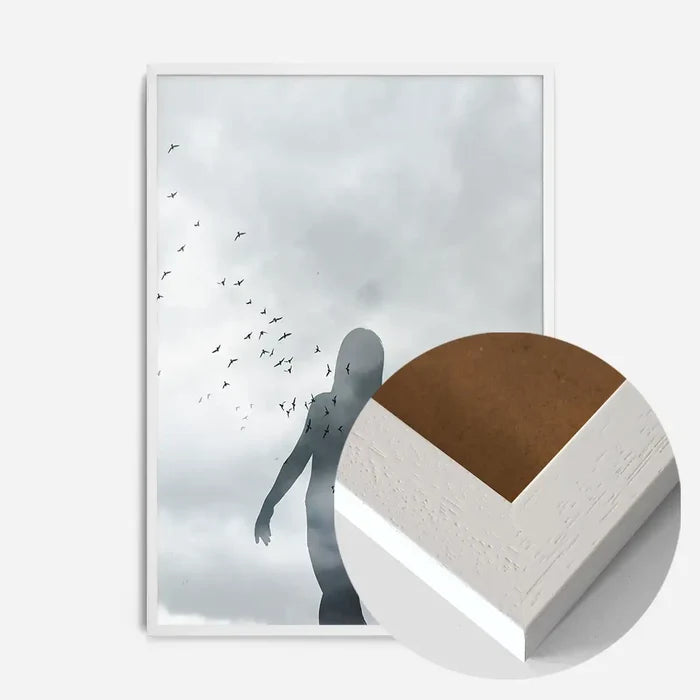 21x30cm | 8¼ x 11¾in / White Wood Frame