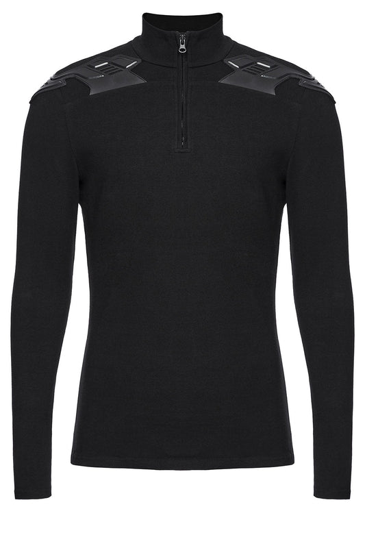 Black Armor Moto Turtleneck Top