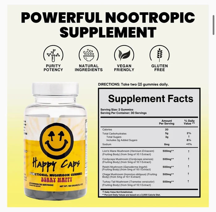 Happy Caps - FUNCTIONAL MUSHROOM GUMMIES