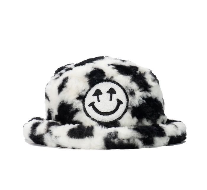 Fuzzy Embroidered Bucket Hat