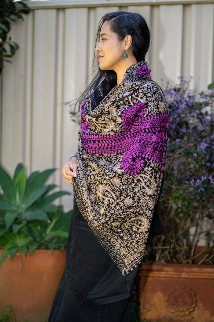 Heavy Embroidered Pashmina Shawl