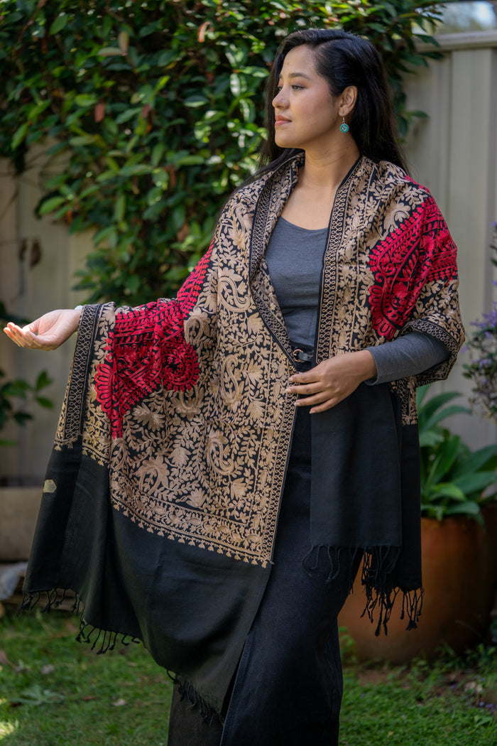 Heavy Embroidered Pashmina Shawl