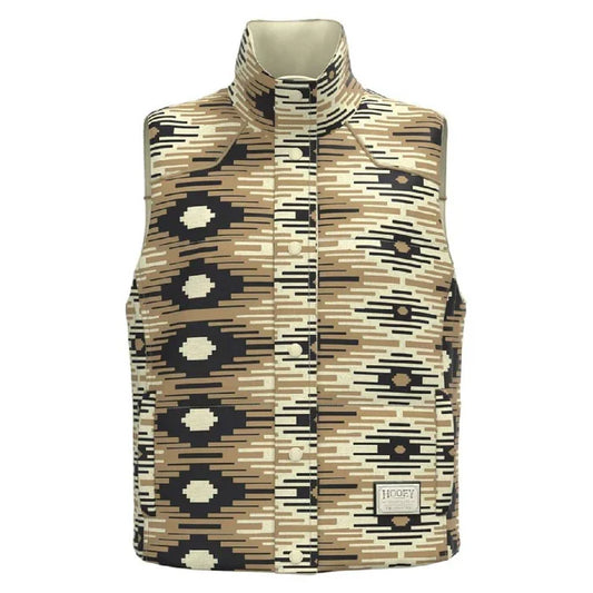 Hooey Women's Reversible Puffer Vest in Cream Saddle Blanket