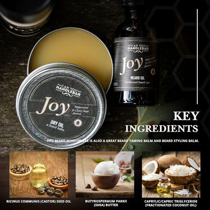 Joy Dry Oil: Peppermint & Clary Sage Beard Balm