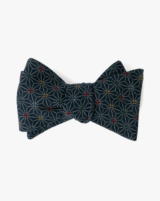 Indigo asanoha bow tie by Kiriko Made
