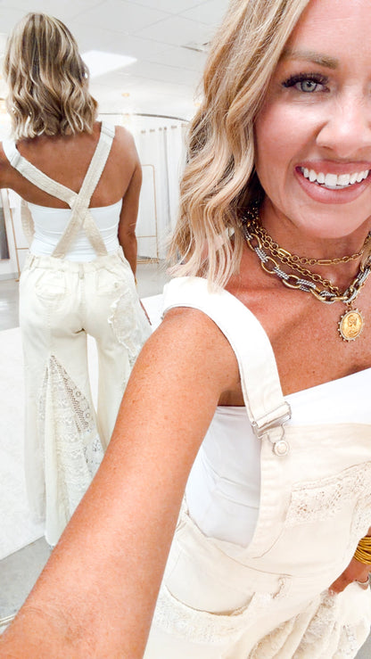 Lace & Ivy Wide Leg Overalls