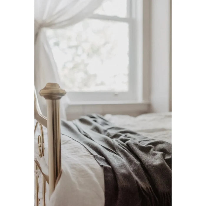 Lambswool Blanket | Charcoal Melange