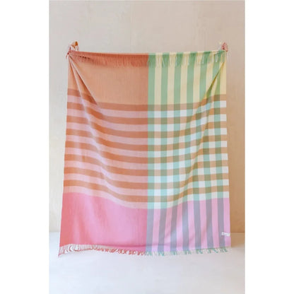 Lambswool Blanket | Pink Gingham Check