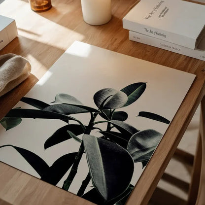 Leaves Print: Subtle green natural plant graphic on thick archival art paper, Scandi style.