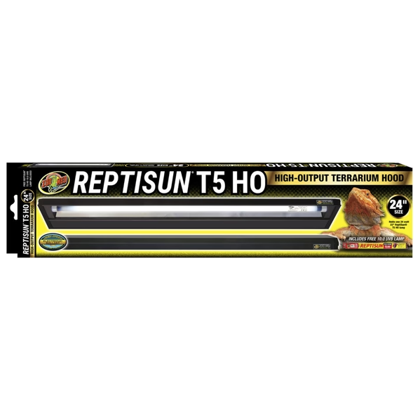 LF-76 Zoo Med Reptisun T5 HO 24" Hood w 22" T5 10.0 UVB Lamp 24W