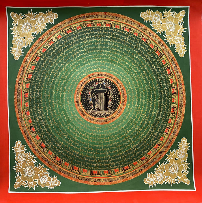 Mantra Mandala Thangka - Handpainted Tibetan Painting