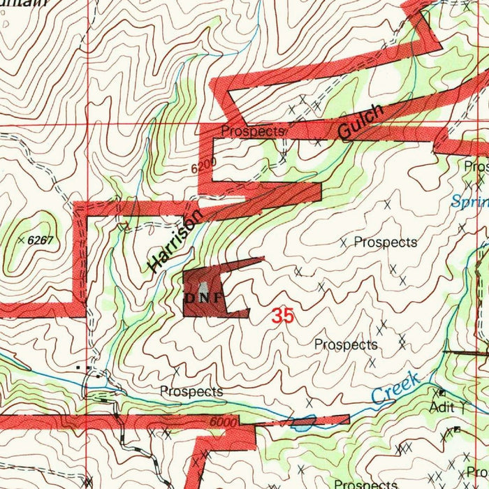 Map of Butte, Montana by USGS, 1996 – Deer Lodge National Forest & Silver Bow Creek