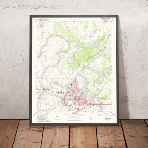 Map of Greenwood, Mississippi by USGS, 1982 – Yazoo River & Mississippi Delta