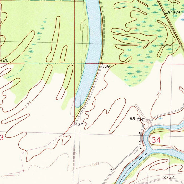 Map of Greenwood, Mississippi by USGS, 1982 – Yazoo River & Mississippi Delta