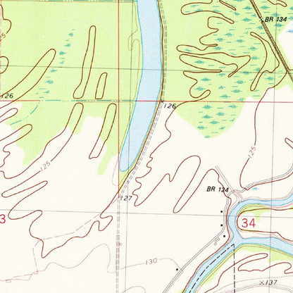 Map of Greenwood, Mississippi by USGS, 1982 – Yazoo River & Mississippi Delta