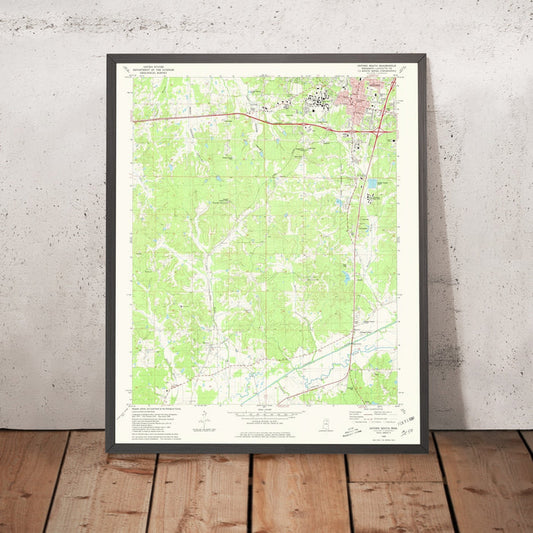 Map of Oxford, Mississippi by USGS, 1980 – Taylor, Water Valley & Sardis Lake