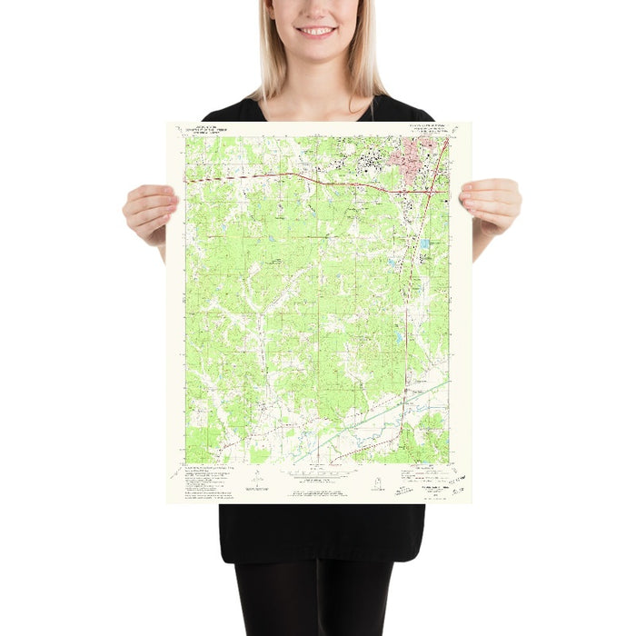 Map of Oxford, Mississippi by USGS, 1980 – Taylor, Water Valley & Sardis Lake