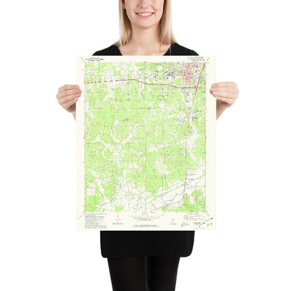 Map of Oxford, Mississippi by USGS, 1980 – Taylor, Water Valley & Sardis Lake
