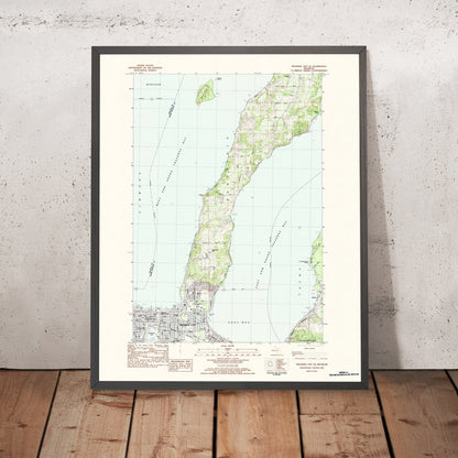 Map of Traverse City, Michigan by USGS, 1983 – East Bay, West Bay & Leelanau Peninsula