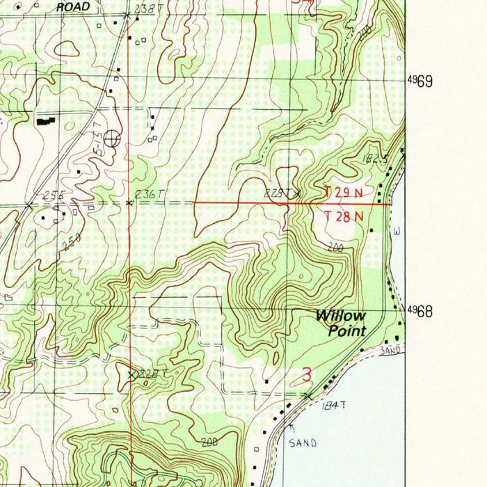 Map of Traverse City, Michigan by USGS, 1983 – East Bay, West Bay & Leelanau Peninsula