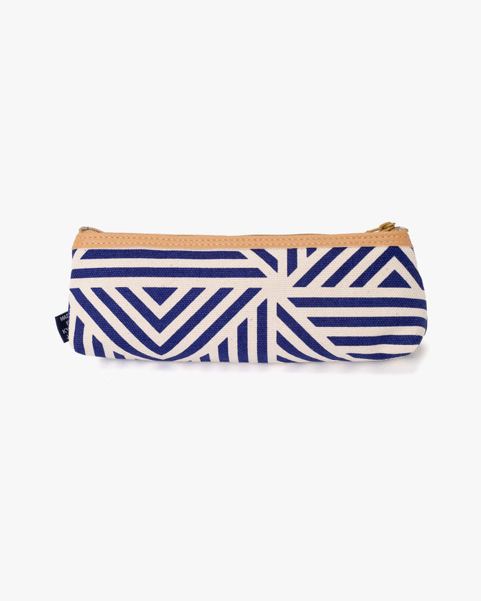 Maple & Moon Bag, Pencil Pouch, Blue Geometric