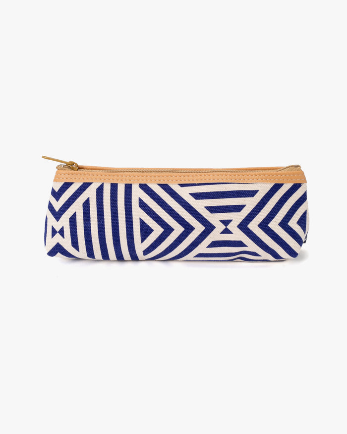 Maple & Moon Bag, Pencil Pouch, Blue Geometric