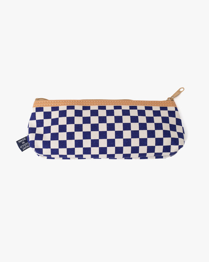 Maple & Moon Bag, Pencil Pouch, Blue Ichimatsu